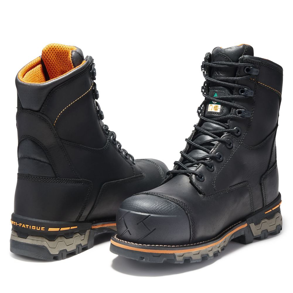 Timberland Μποτακια Εργασίας Ανδρικα Μαυρα - Pro® Boondock 8\" Comp Toe - Greece 4198256-SM